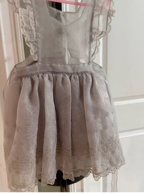Noralee Provence pinafore dress in silver/grey